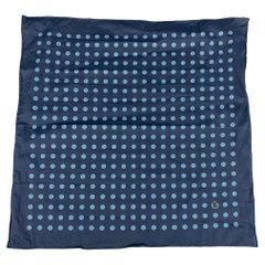 GUCCI - Pochette carrée en coton à pois bleu marine