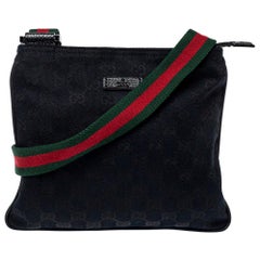 Gucci Navy Blue GG Canvas Small Vintage Web Messenger Bag