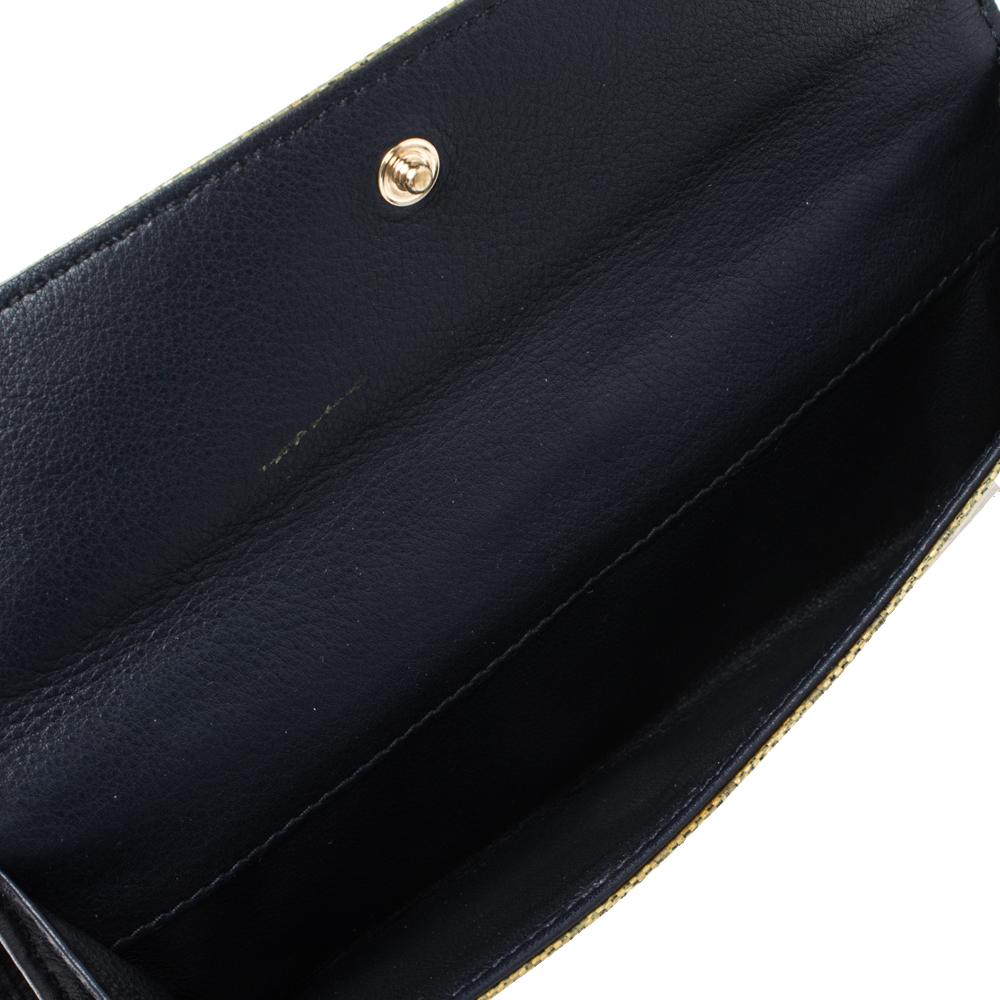 Gucci Navy Blue GG Crystal Coated Canvas Voyager Continental Wallet 3