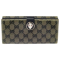 Gucci Navy Blue GG Crystal Coated Canvas Voyager Continental Wallet