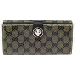 Gucci Navy Blue GG Crystal Coated Canvas Voyager Continental Wallet