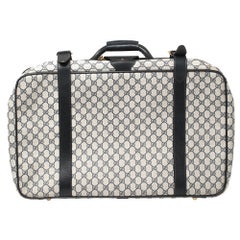 Gucci Navy Blue GG Supreme and Leather Trim Vintage Handheld Suitcase