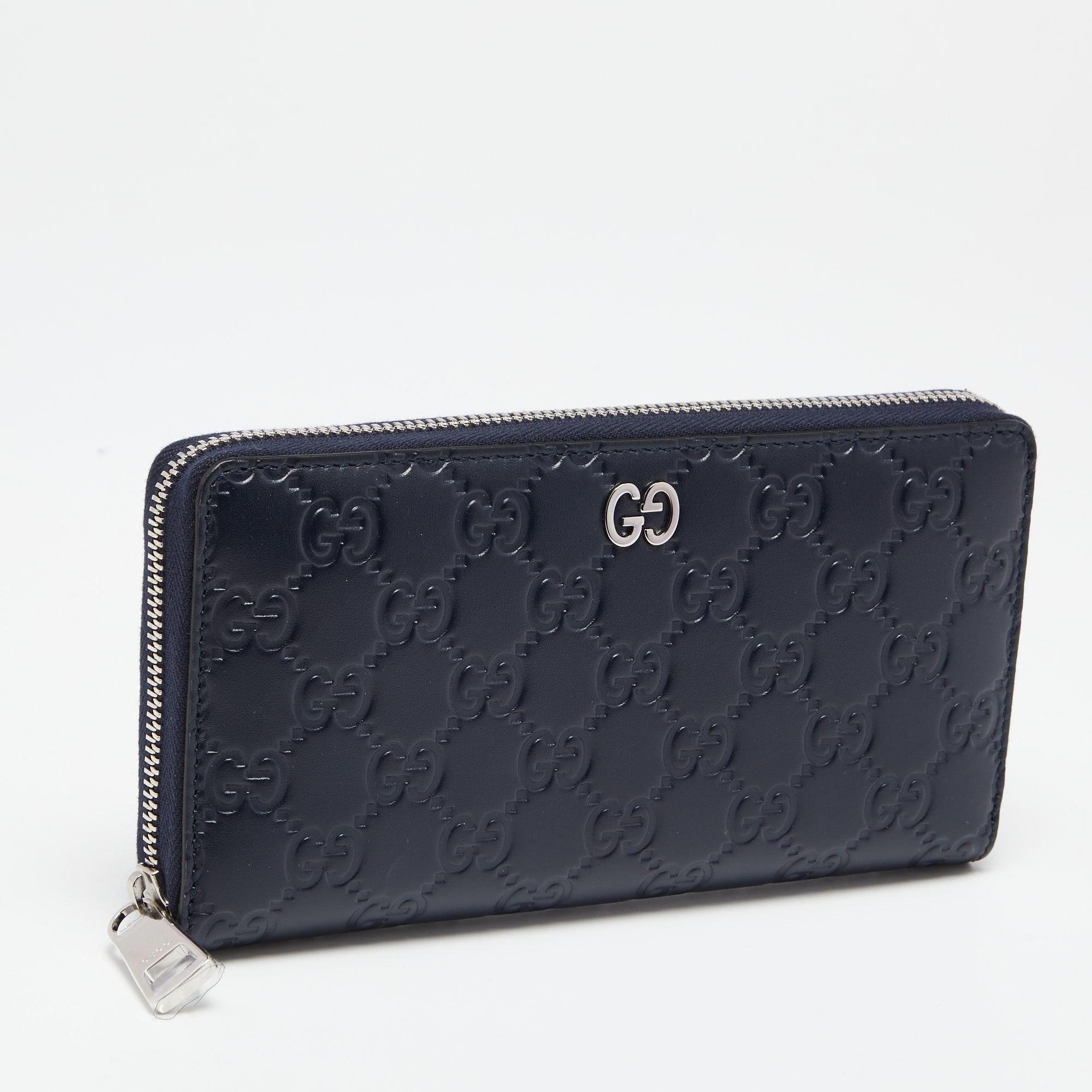 navy gucci wallet