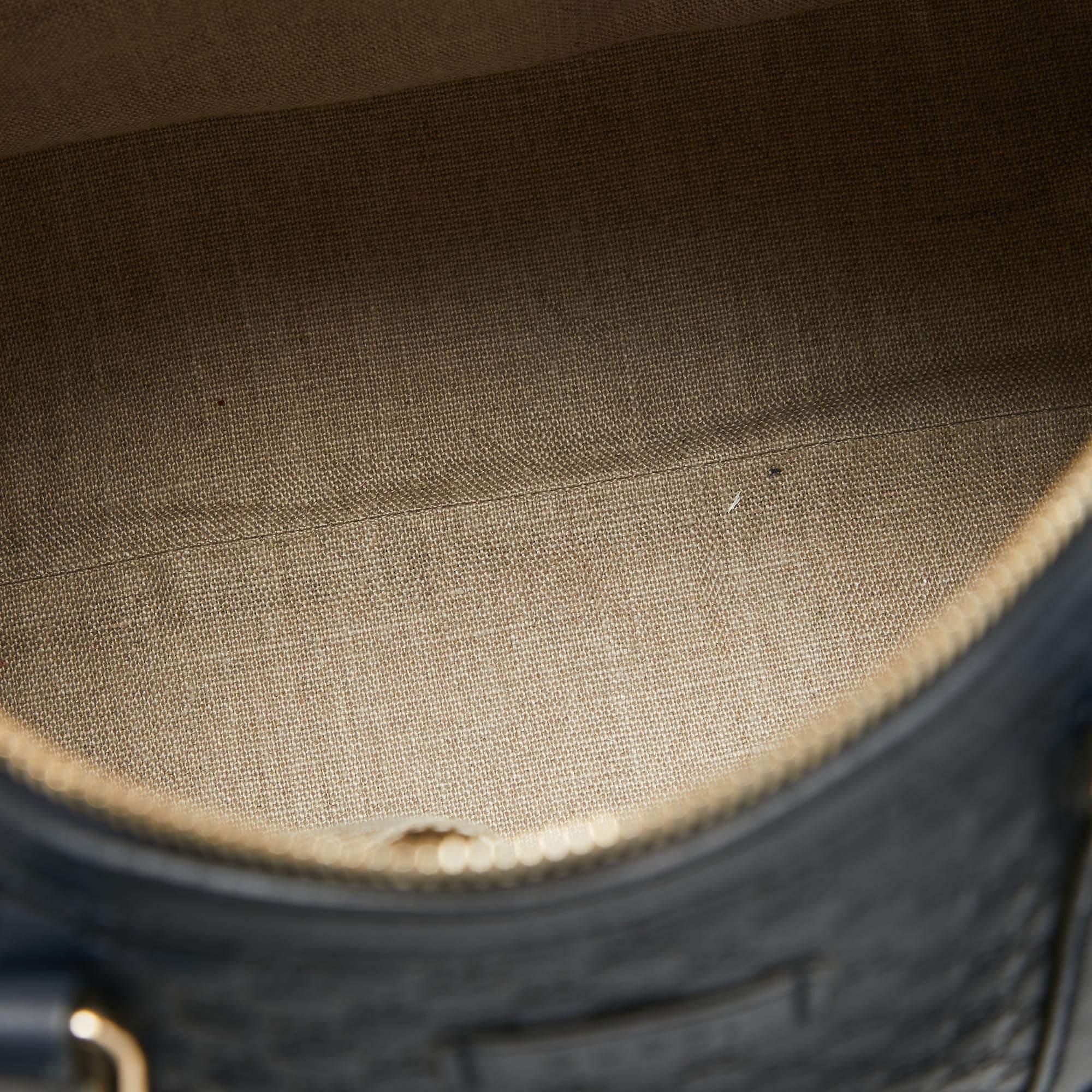 Women's Gucci Navy Blue Guccissima Leather Medium Joy Boston Bag For Sale