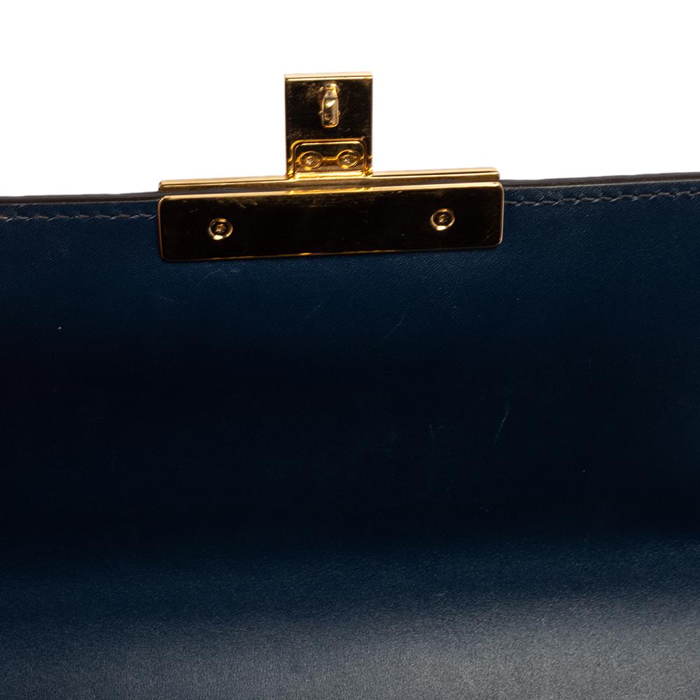 Gucci Navy Blue Guccissima Leather Medium Padlock Shoulder Bag 4