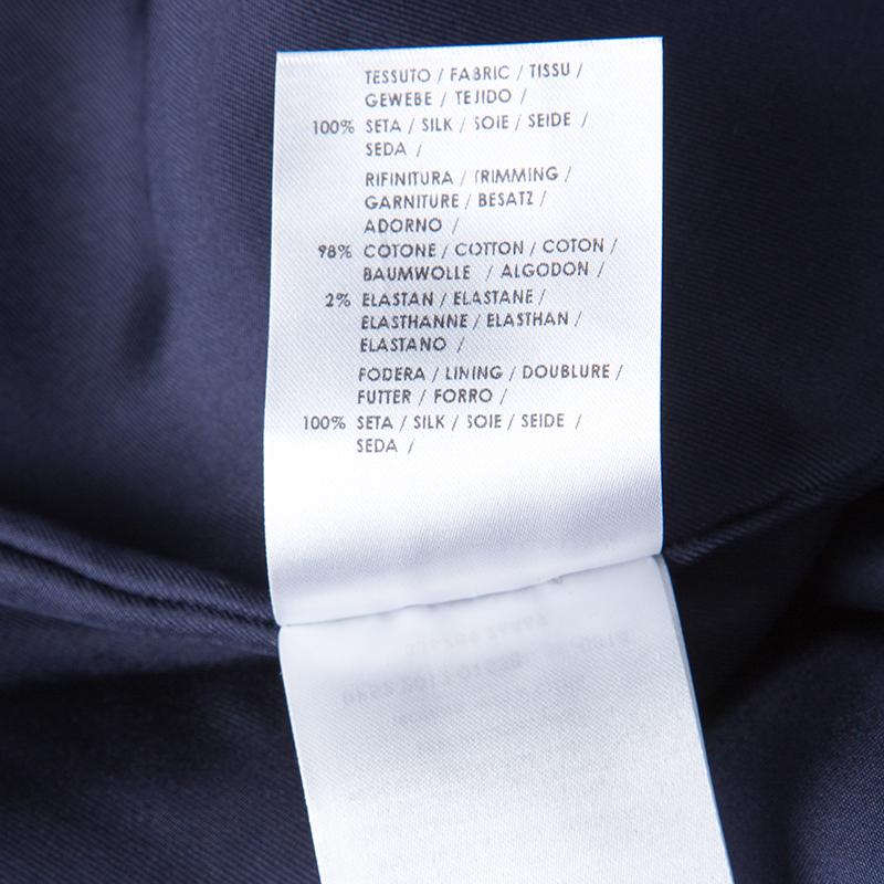 Gucci Navy Blue Horse Printed Silk Zip Front Bomber Jacket M In Good Condition In Dubai, Al Qouz 2