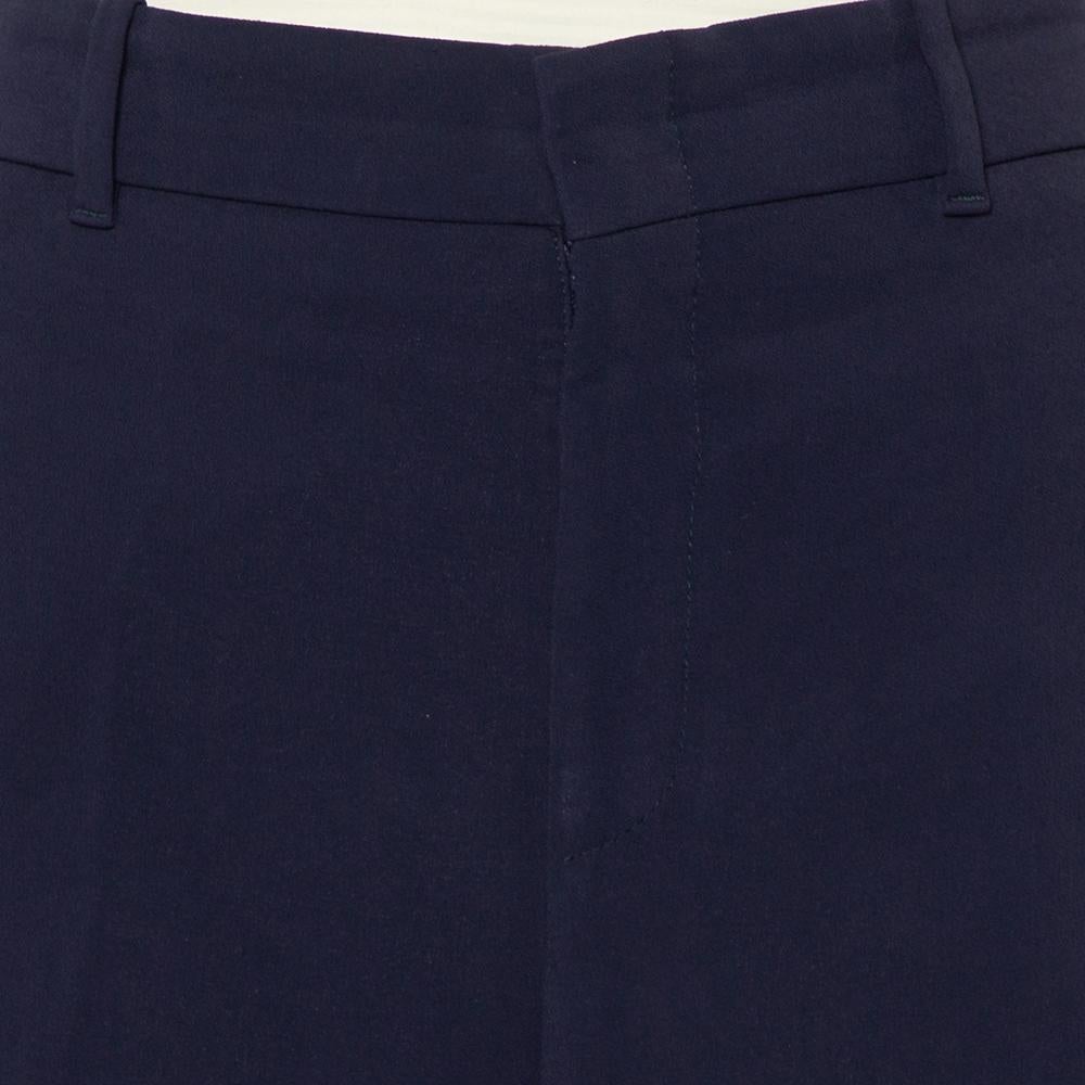 Gucci Navy Blue Knit Side Strip Trim Detail Bootcut Pants L 1