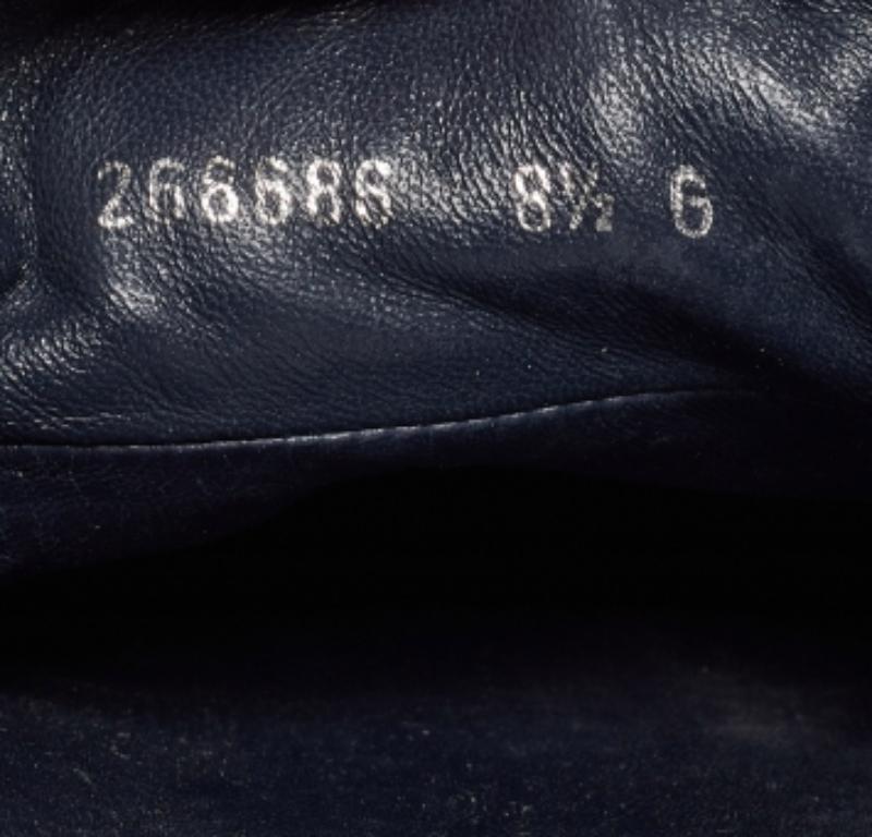 Gucci, scarpe da ginnastica alte in pelle blu navy e nylon con stampa di diamanti, misura 42,5 in vendita 3