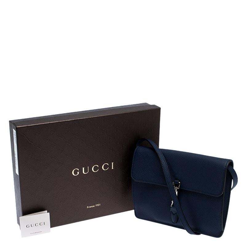 Gucci Navy Blue Leather Jackie Crossbody Bag 6