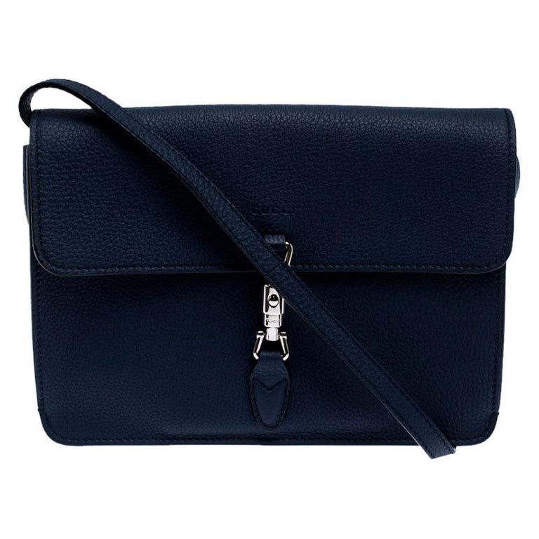 Gucci Navy Blue Leather Jackie Crossbody Bag For Sale at 1stDibs ...