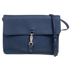 Gucci Navy Blue Leather Jackie Crossbody Bag