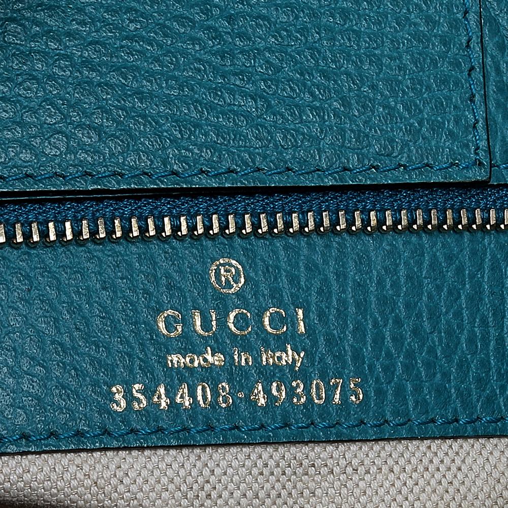 Gucci Navy Blue Leather Swing Tote 1