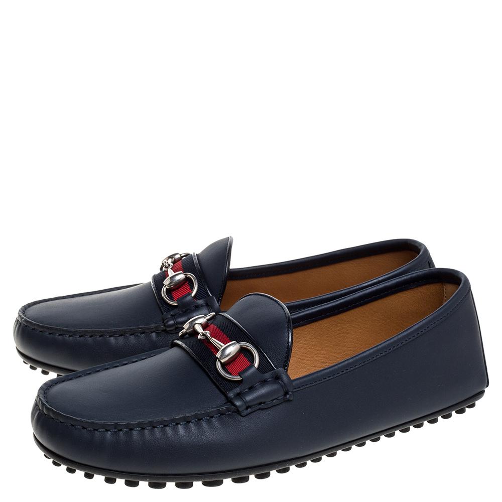 navy gucci loafers