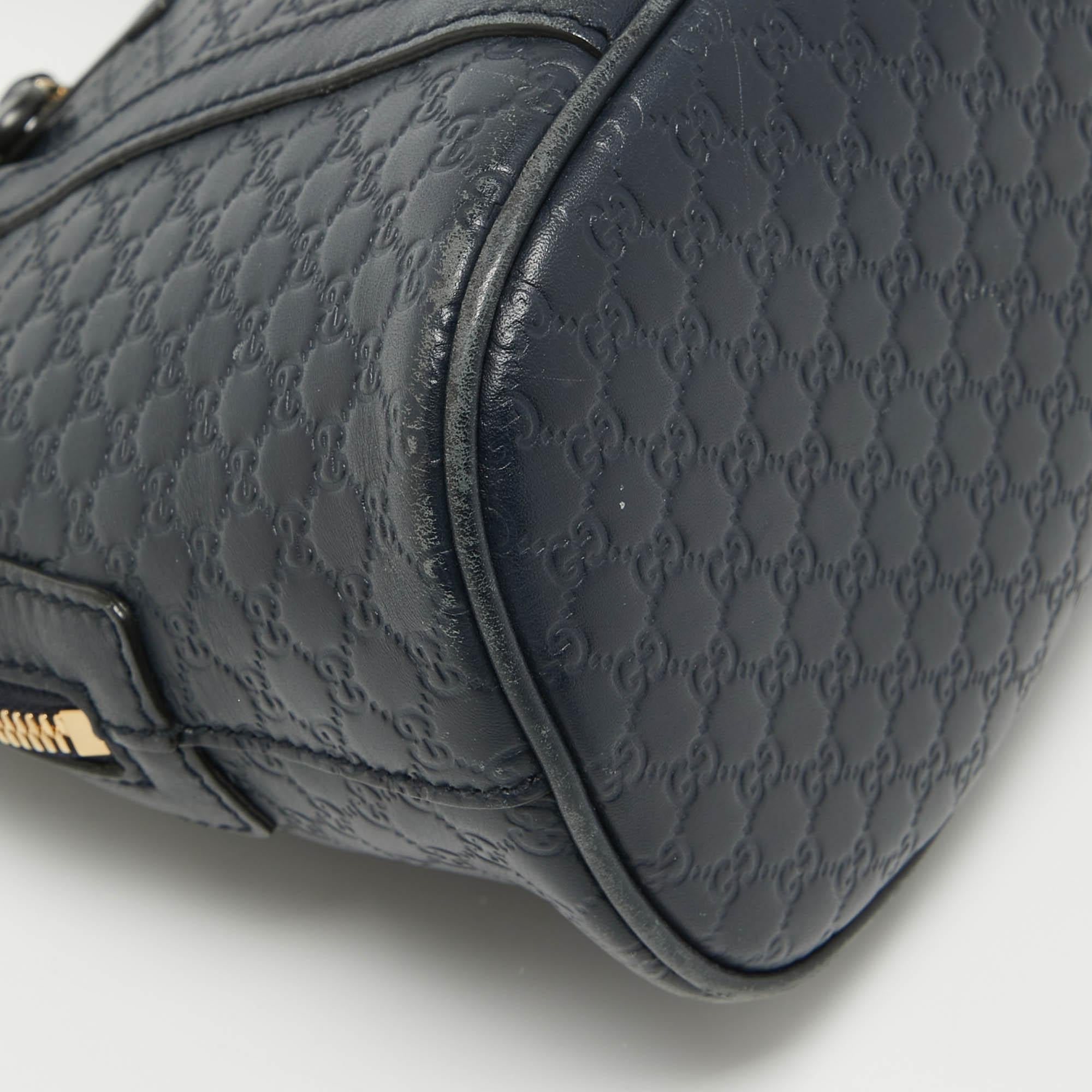 Gucci Navy Blue Micro Guccissima Leather Mini Dome Bag For Sale 3