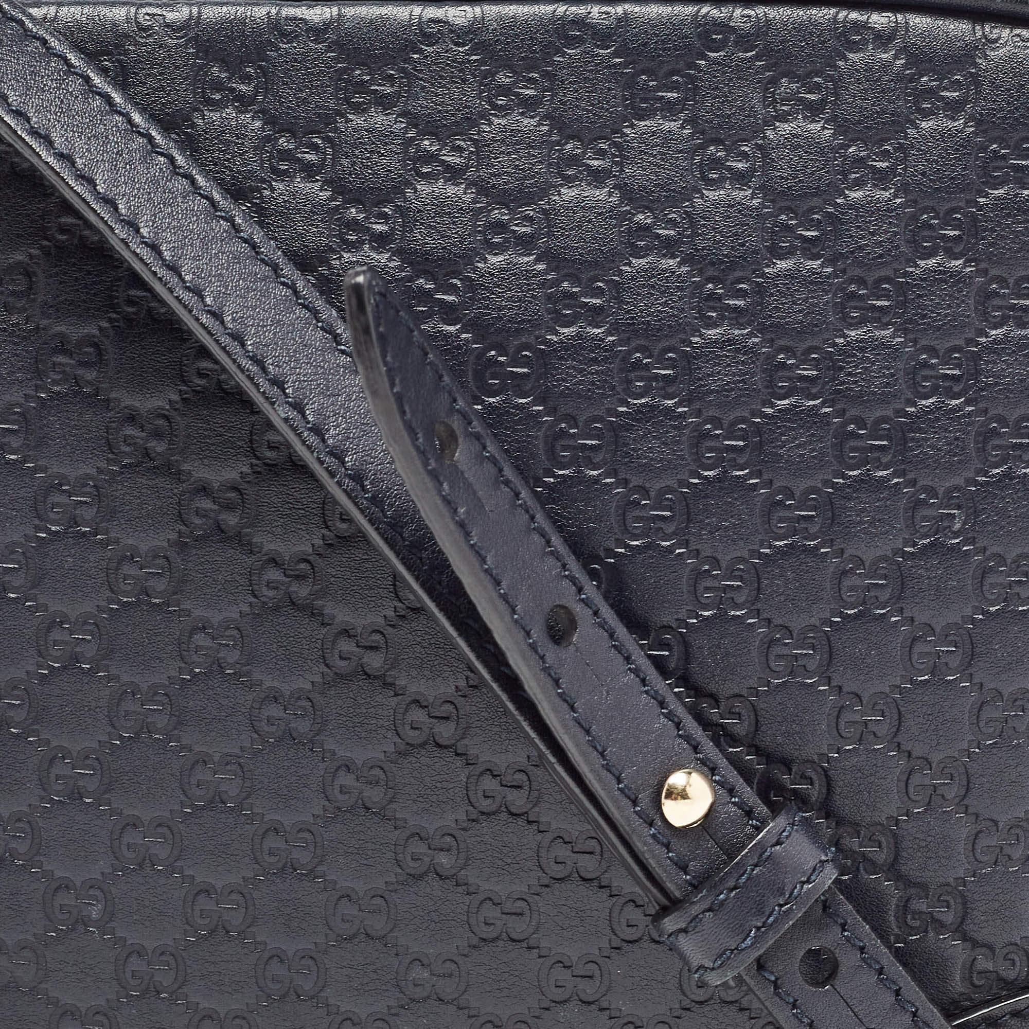 Gucci Navy Blue Microguccissima Leather Bree Crossbody Bag 6