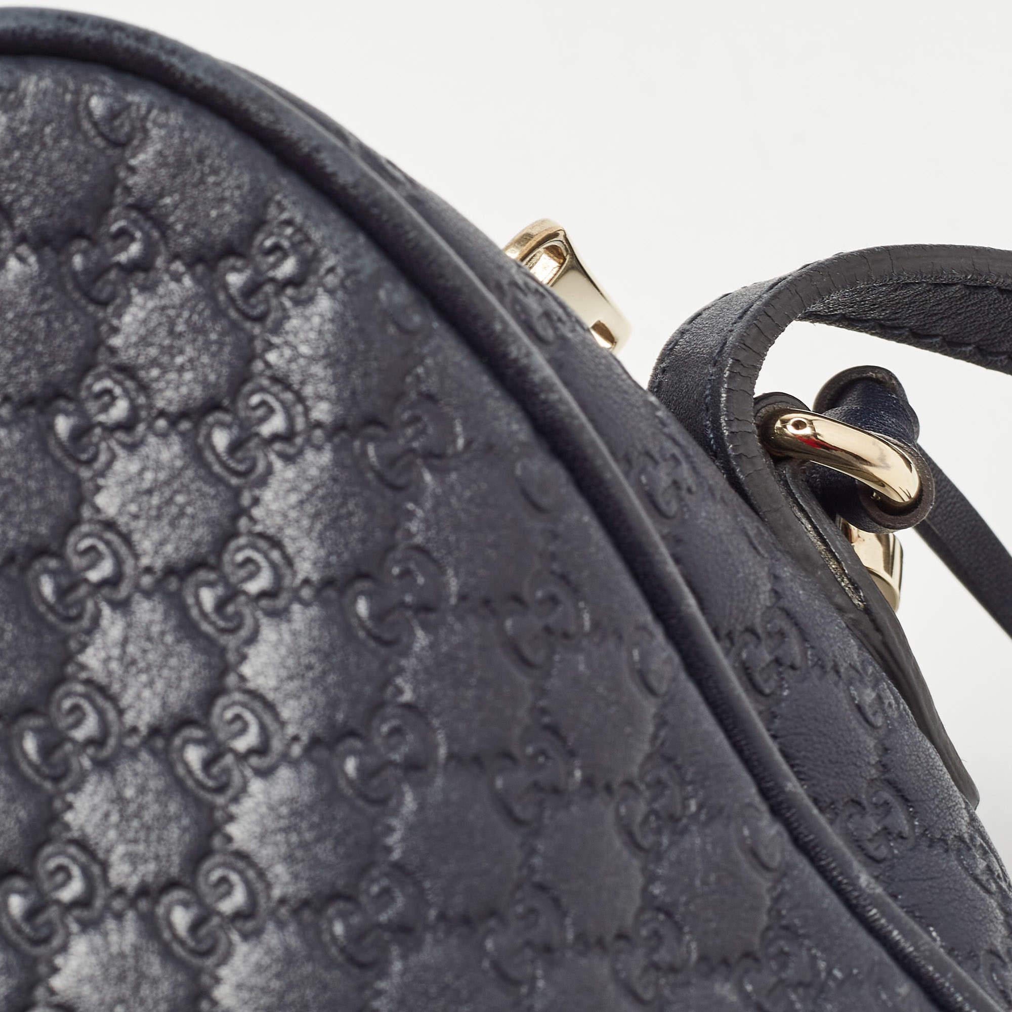 Gucci Navy Blue Microguccissima Leather Bree Crossbody Bag 12