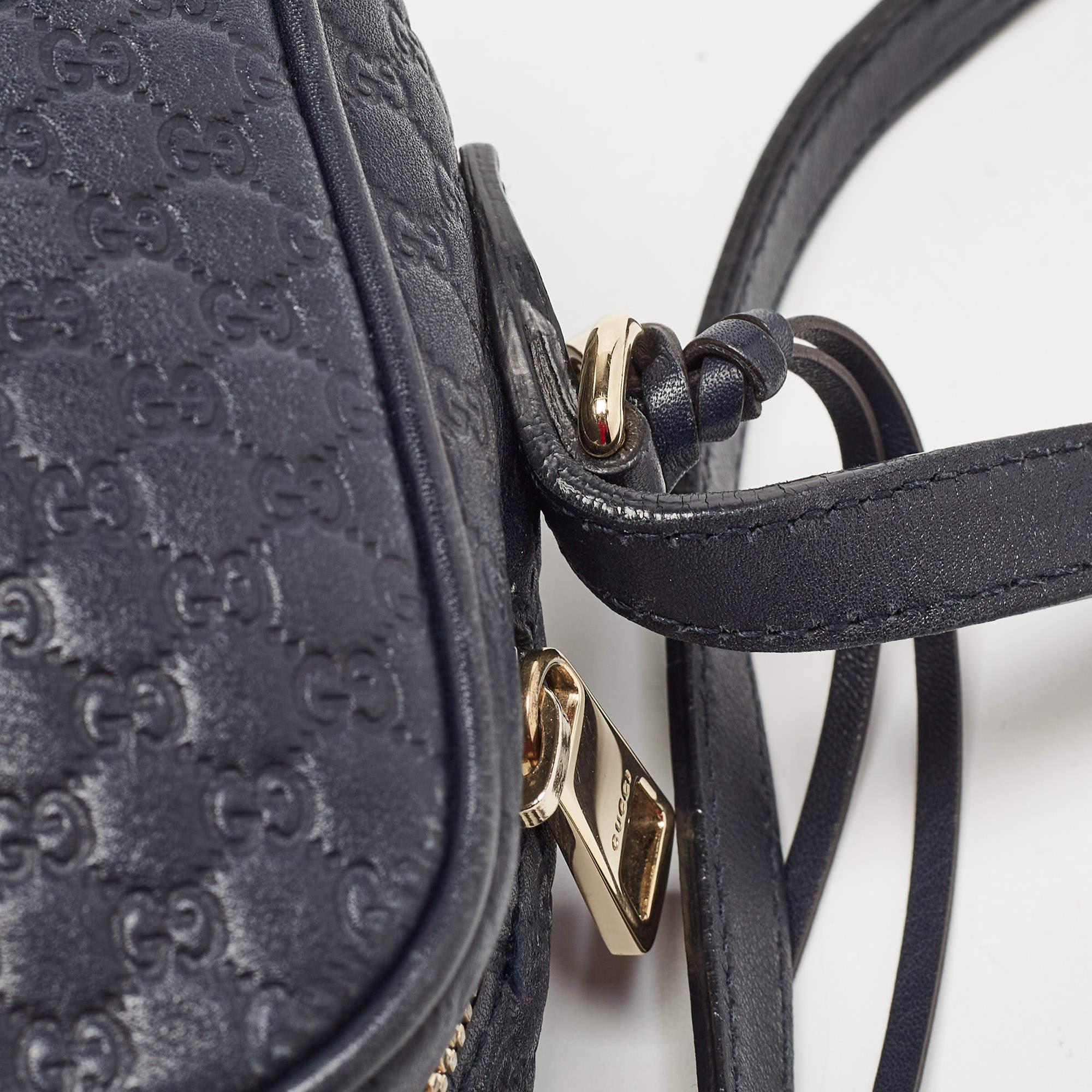Gucci Navy Blue Microguccissima Leather Bree Crossbody Bag 13