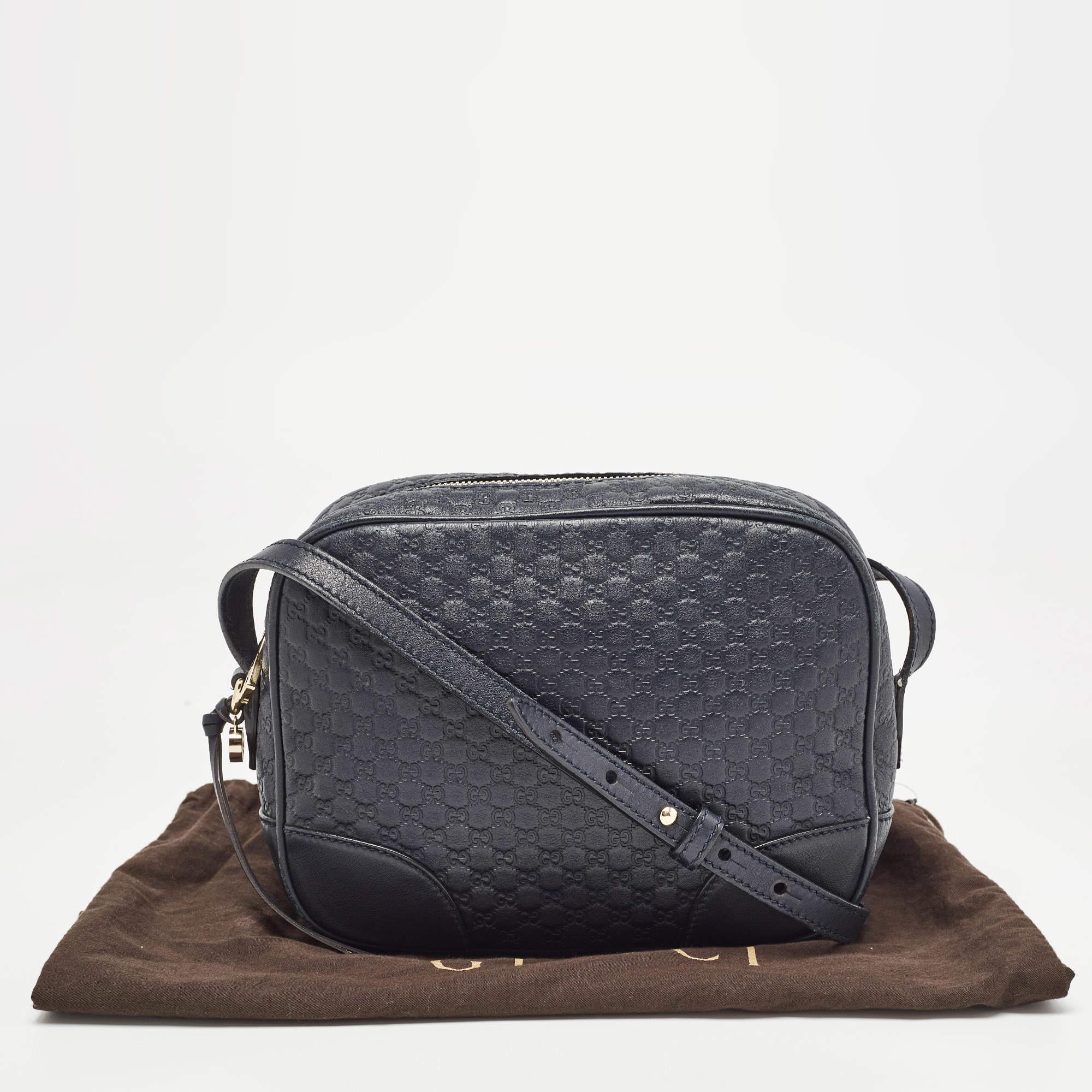 Gucci Navy Blue Microguccissima Leather Bree Crossbody Bag 15