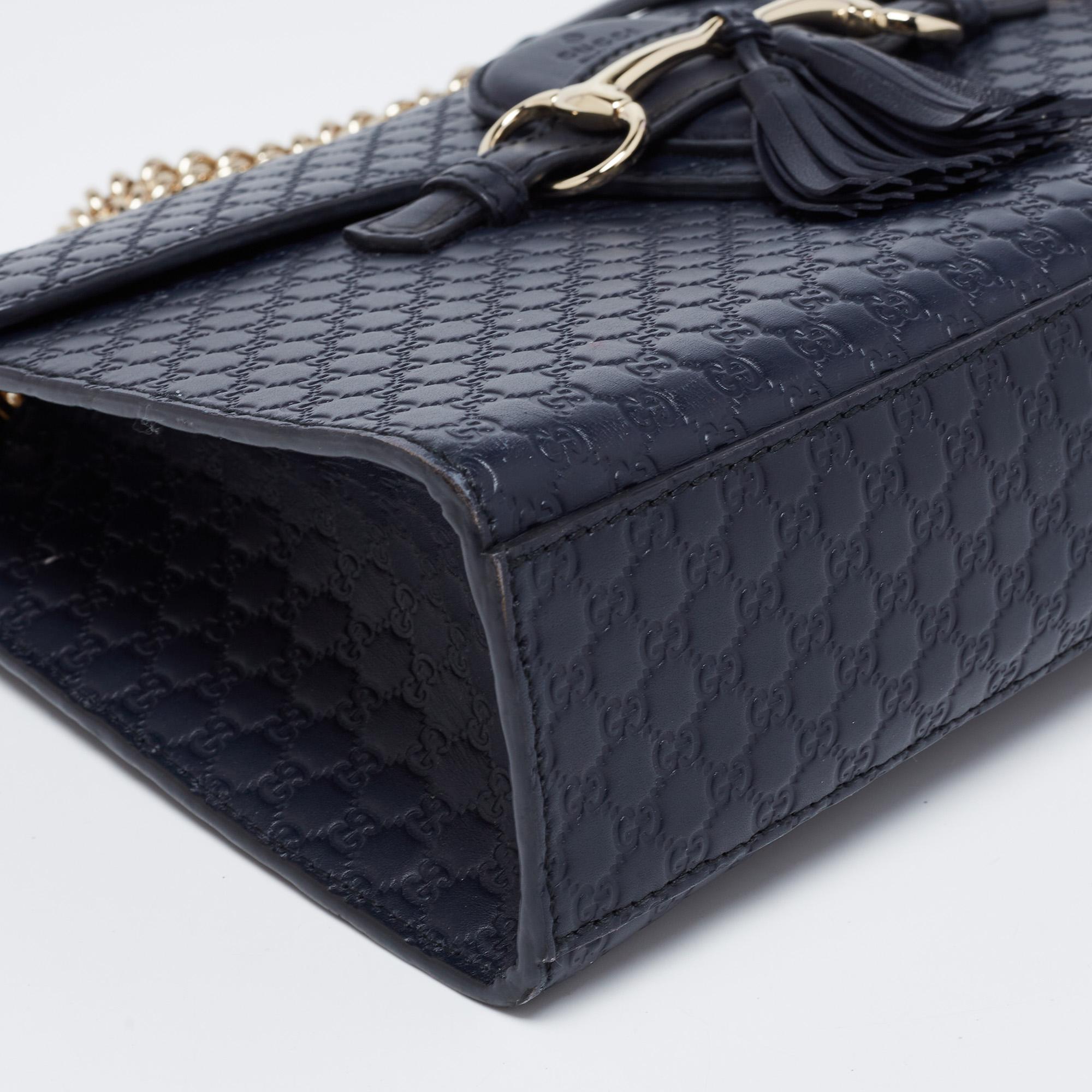Gucci Navy Blue Microguccissima Leather Medium Emily Shoulder Bag 2