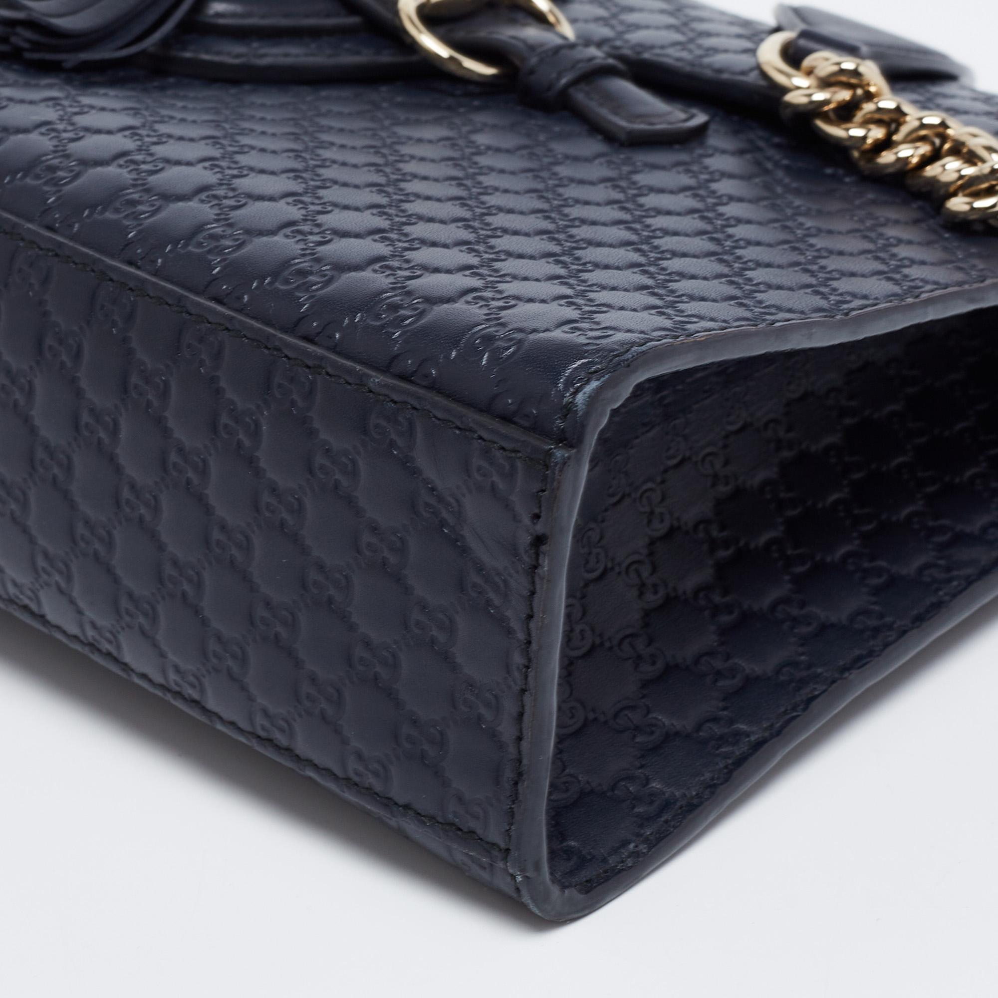 Gucci Navy Blue Microguccissima Leather Medium Emily Shoulder Bag 3