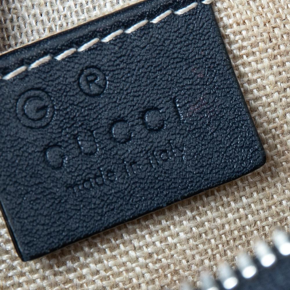 Gucci - Mini sac à dôme en cuir microguccissima bleu marine 5
