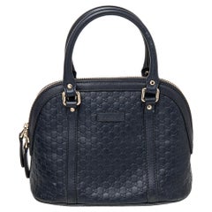 Gucci Navy Blue Microguccissima Leather Mini Dome Bag