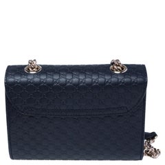 Gucci Navy Blue Microguccissima Leather Mini Emily Crossbody Bag