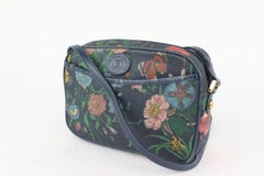 Gucci Navy Blue Monogram Floral Disco Crossbody Camera bag 1012g47
