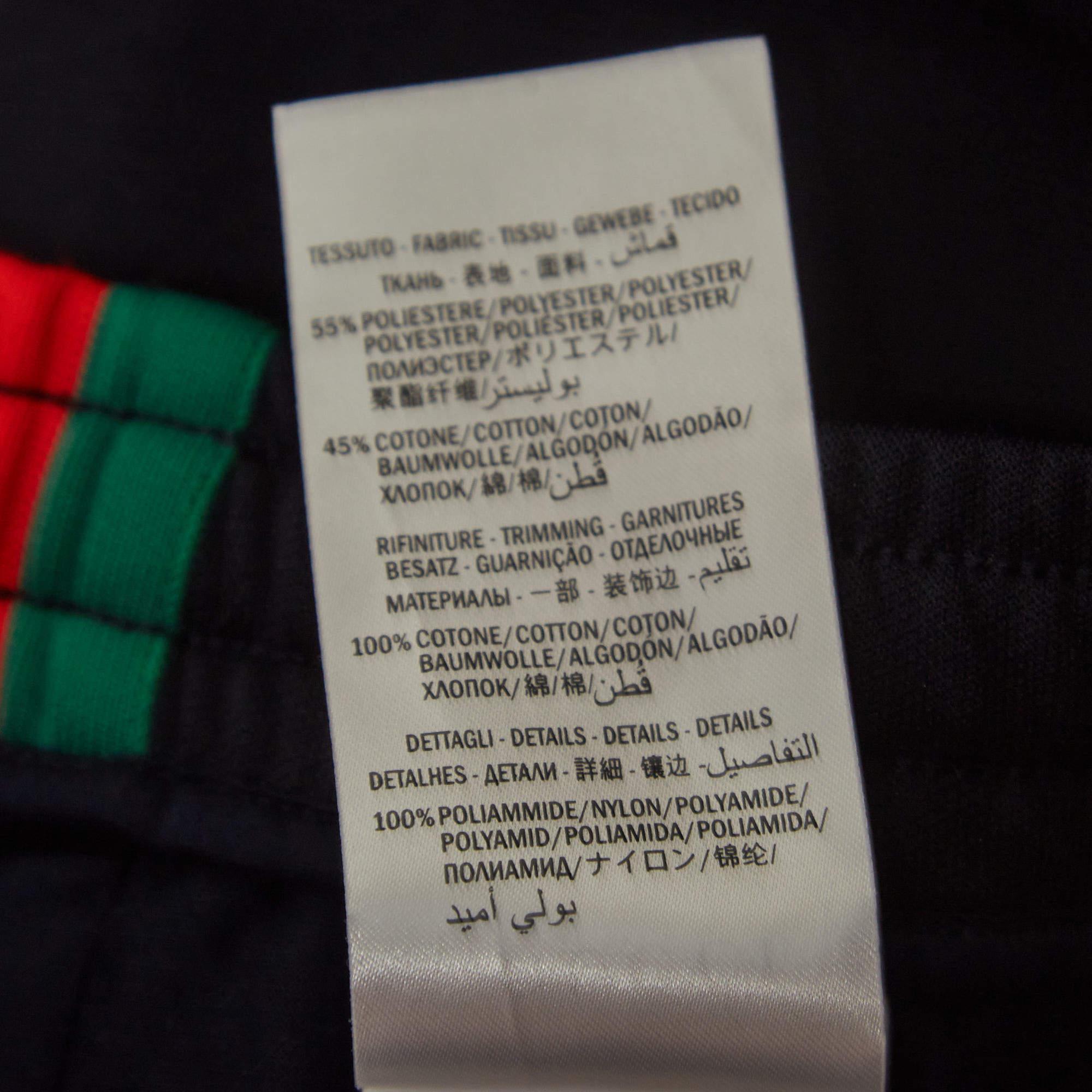 Gucci Navy Blue Side Stripe Technical Jersey Shorts S 1