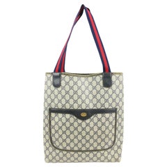 Gucci Navy Blue Supreme GG Web Handle Shopper Tote Bag 73g411s