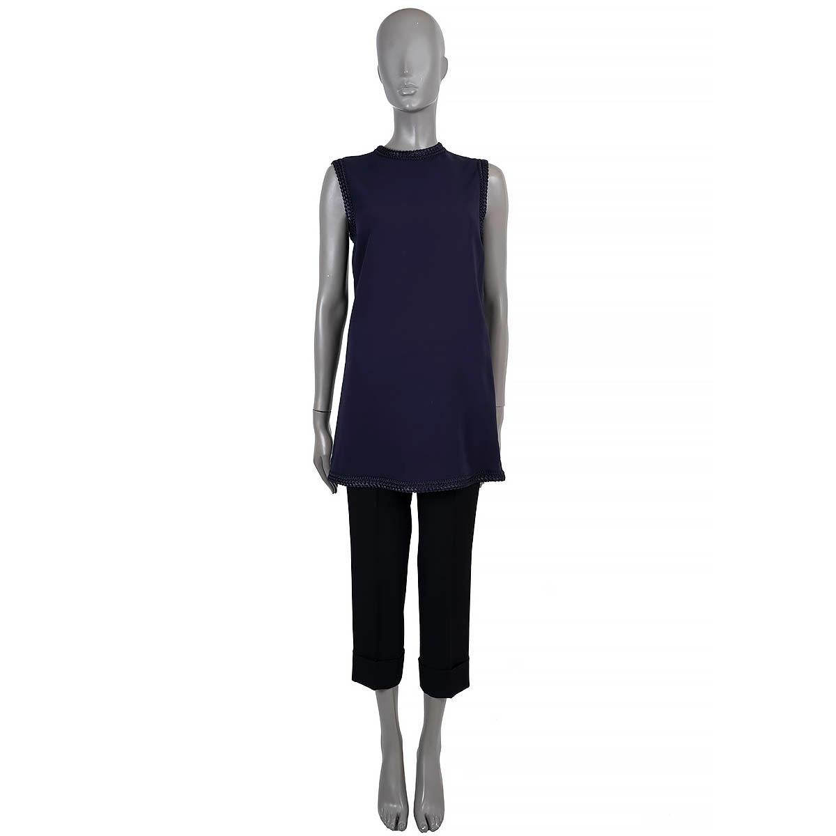 Gucci camicia a tunica 2019 PASSEMENTERIE TRIM blu navy in viscosa 38 XS In condizioni ottime in vendita a Zürich, CH