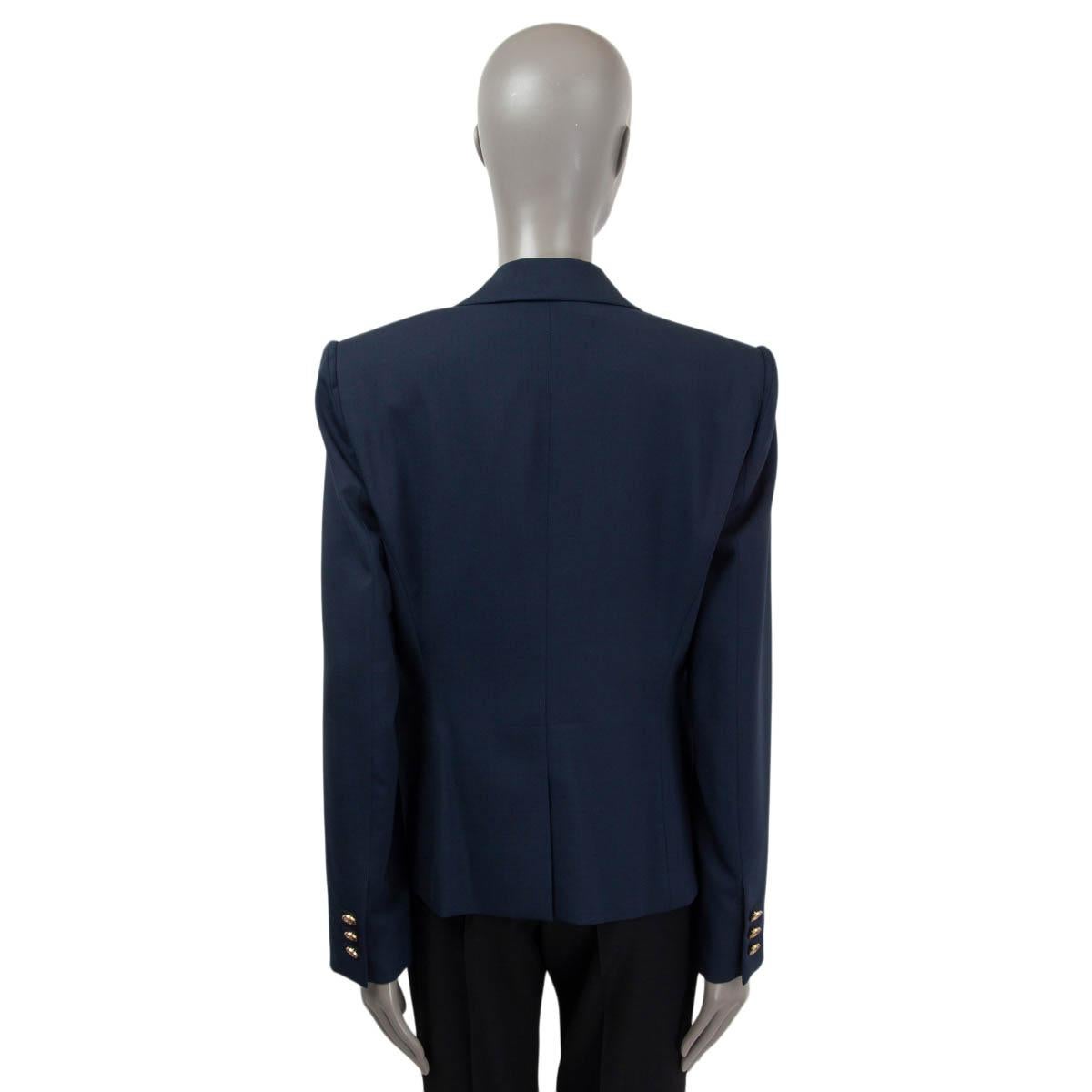 GUCCI navy blue wool CLASSIC SINGLE BUTTON Blazer Jacket 46 XL In Excellent Condition For Sale In Zürich, CH