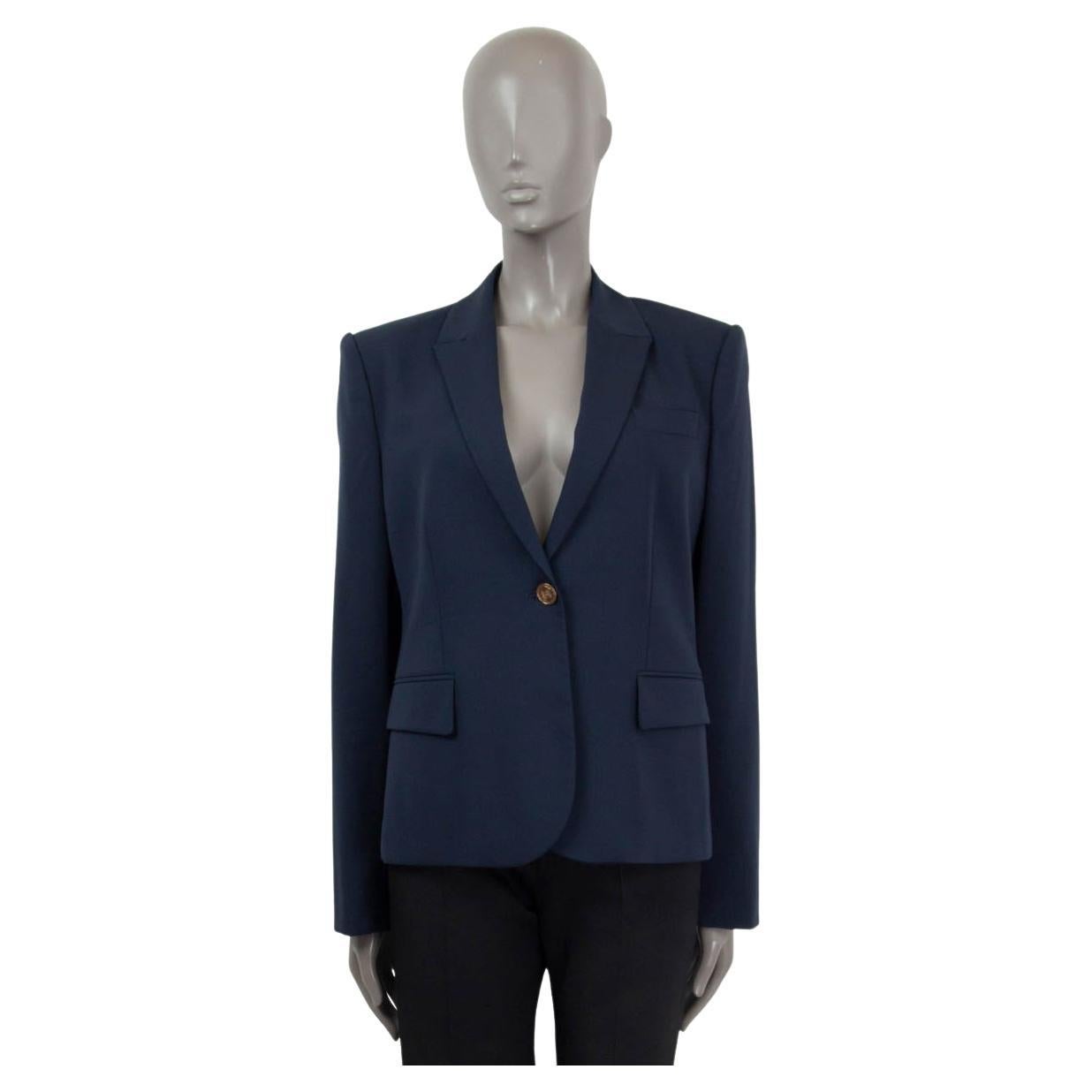 GUCCI navy blue wool CLASSIC SINGLE BUTTON Blazer Jacket 46 XL For Sale