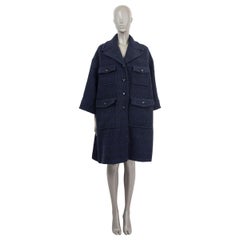GUCCI navy blue wool SOFT BOUCLE TWEED Coat Jacket 38 XS