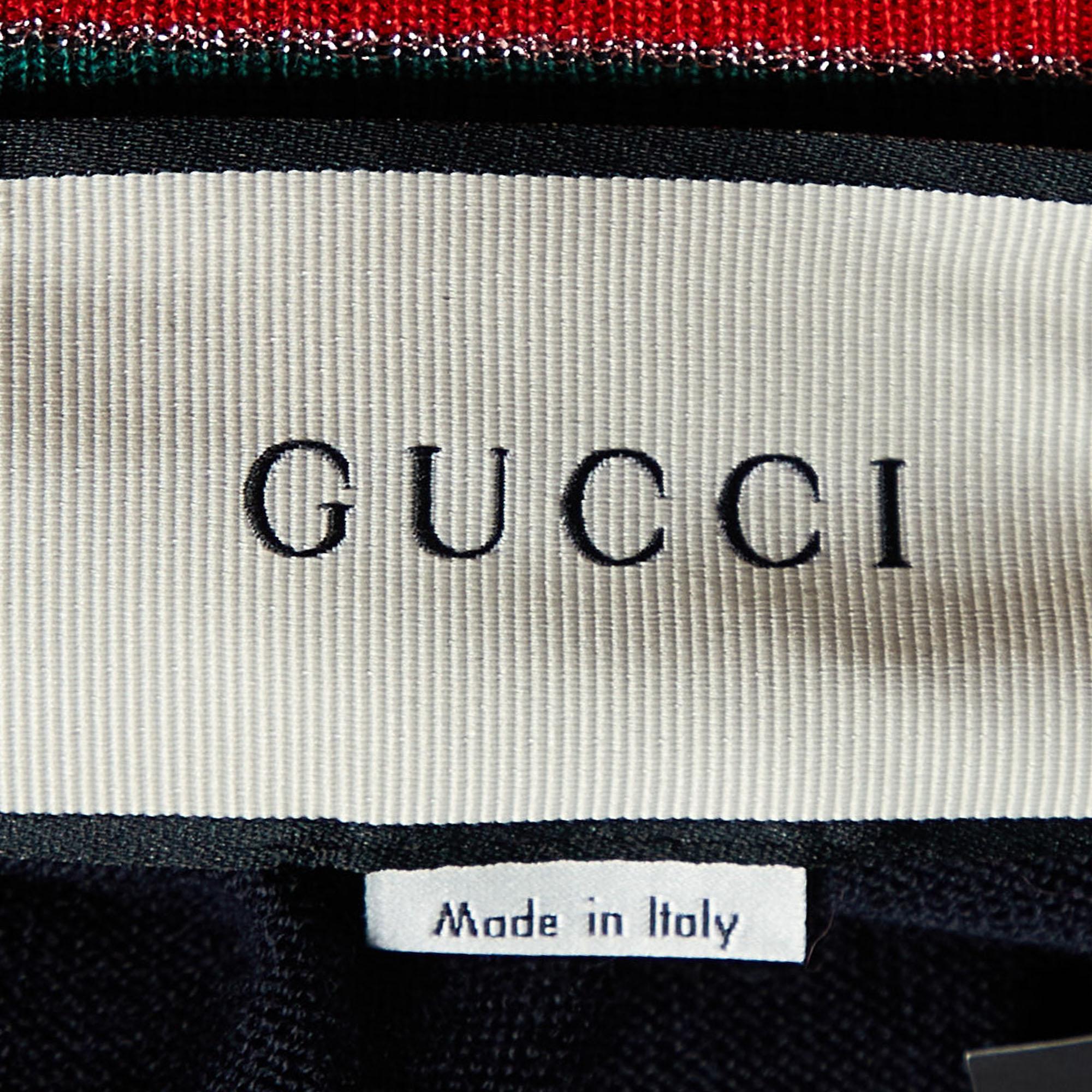 Gucci Navy Blue Wool Web Trim Button Front Cardigan XXL 1