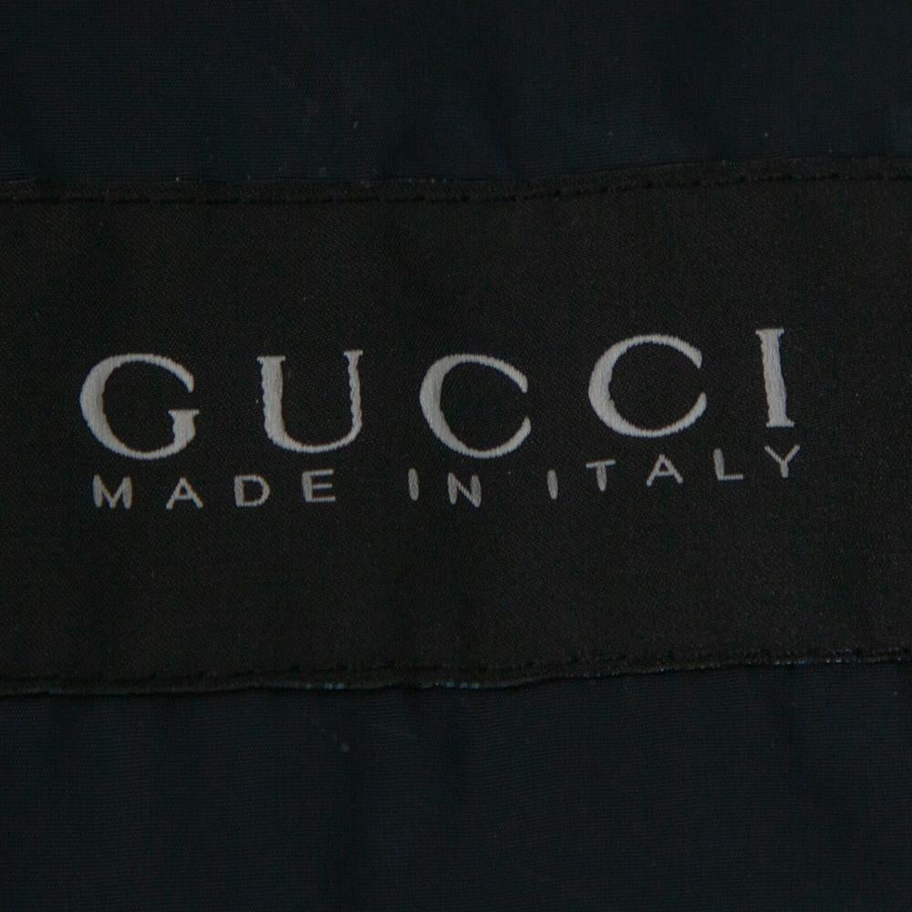 Gucci Navy Blue Zip Front Bomber Jacket S 1