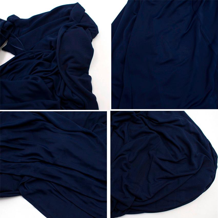 Gucci Navy Buckled Backless Gathered Gown US 4 5