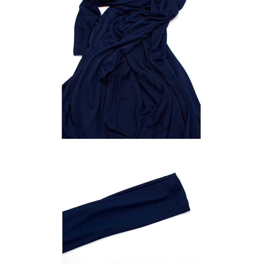Gucci Navy Buckled Backless Gathered Gown US 4 4