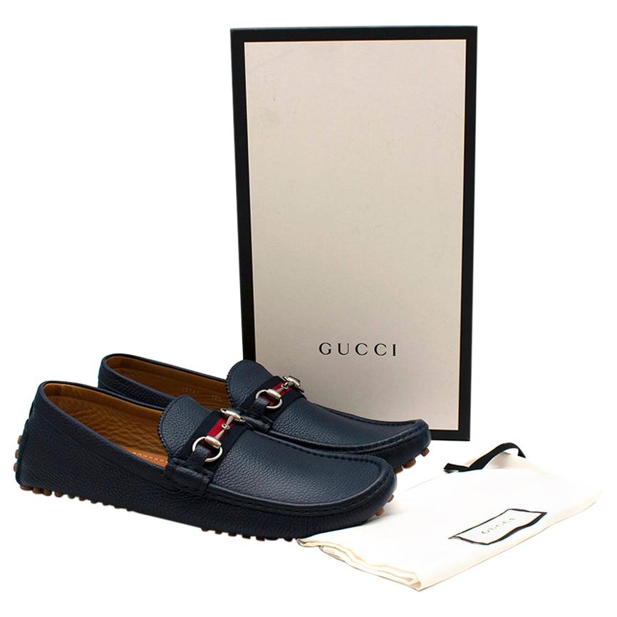 Gucci Navy Damo Horsebit Leather Driving Shoes- Size EU 46.5 For Sale at  1stDibs | 46.5 eu shoe size, gucci damo driver