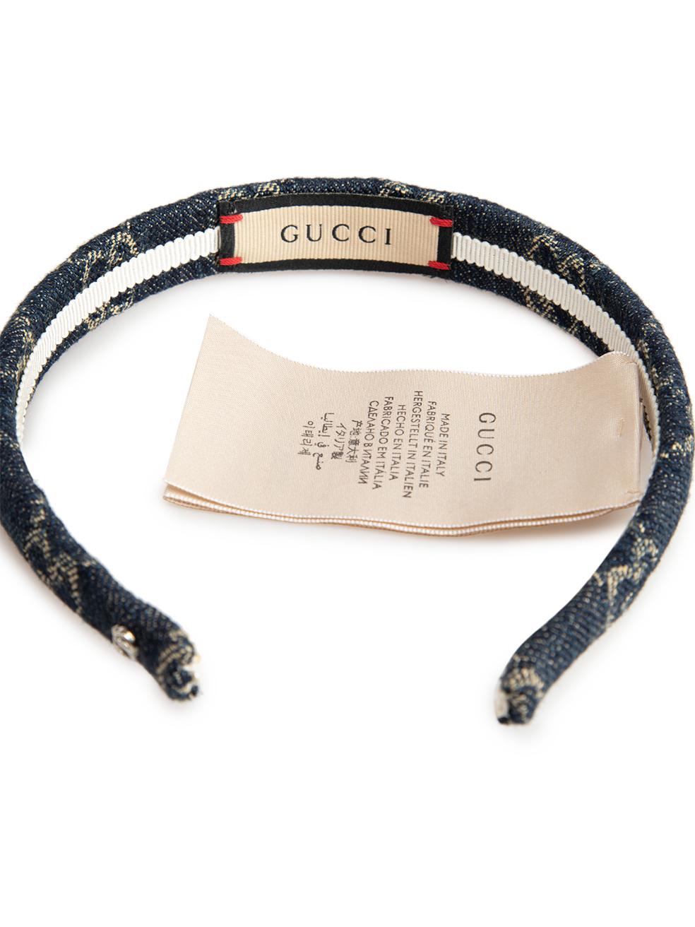 Gucci Navy Denim Supreme GG Headband In New Condition In London, GB