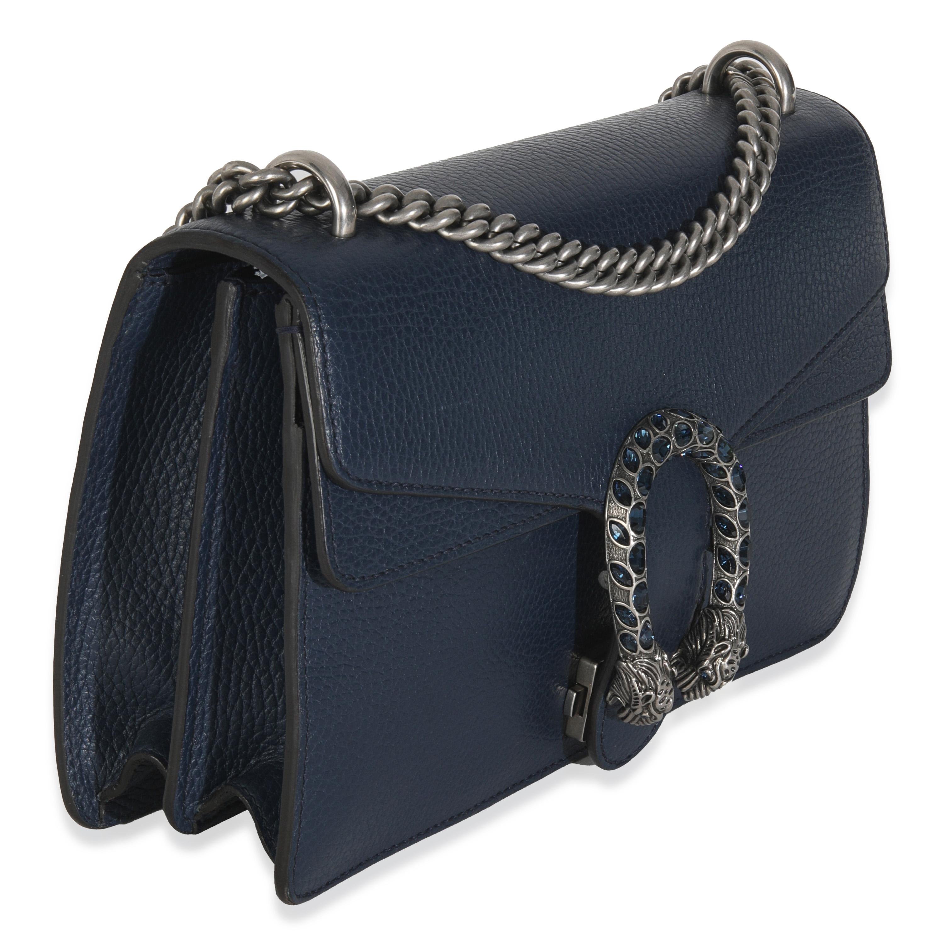 Gucci Navy Dollar Kalbsleder Medium Dionysus Tasche (Schwarz) im Angebot