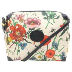 Gucci Navy Flora Floral Crossbody Bag 863210 