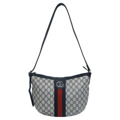 Gucci Navy GG Supreme Canvas and Leather Small Ophidia Crossbody Bag, 2018.