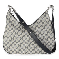 Gucci Navy GG Supreme Large Attache Shoulder Bag