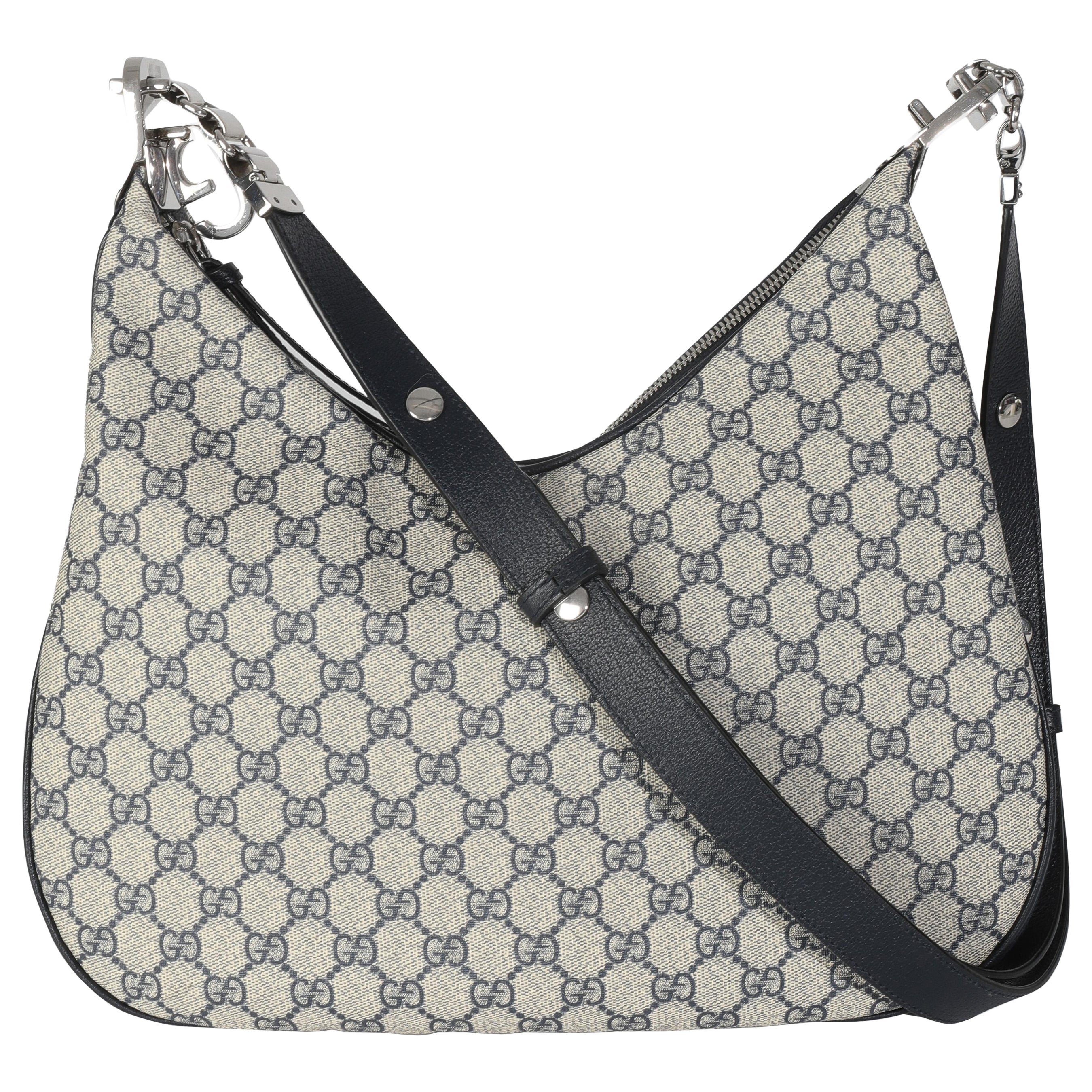 Gucci Navy GG Supreme Large Attache Bandoulière en vente