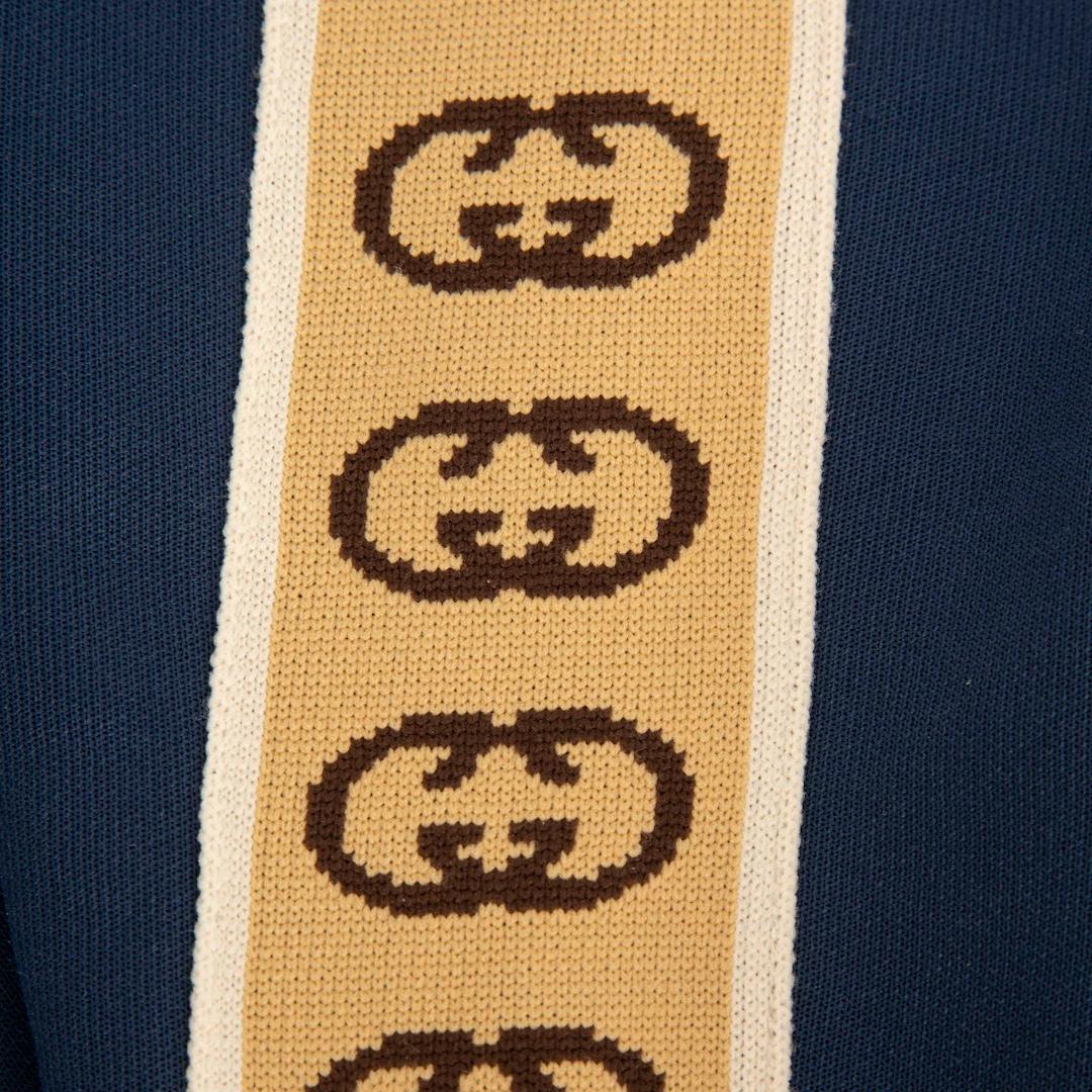 Gucci Navy GG Tape Detail Joggers Size XS Negro en venta