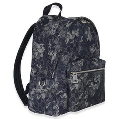 Gucci Navy Jacquard Denim GG Monogram Backpack