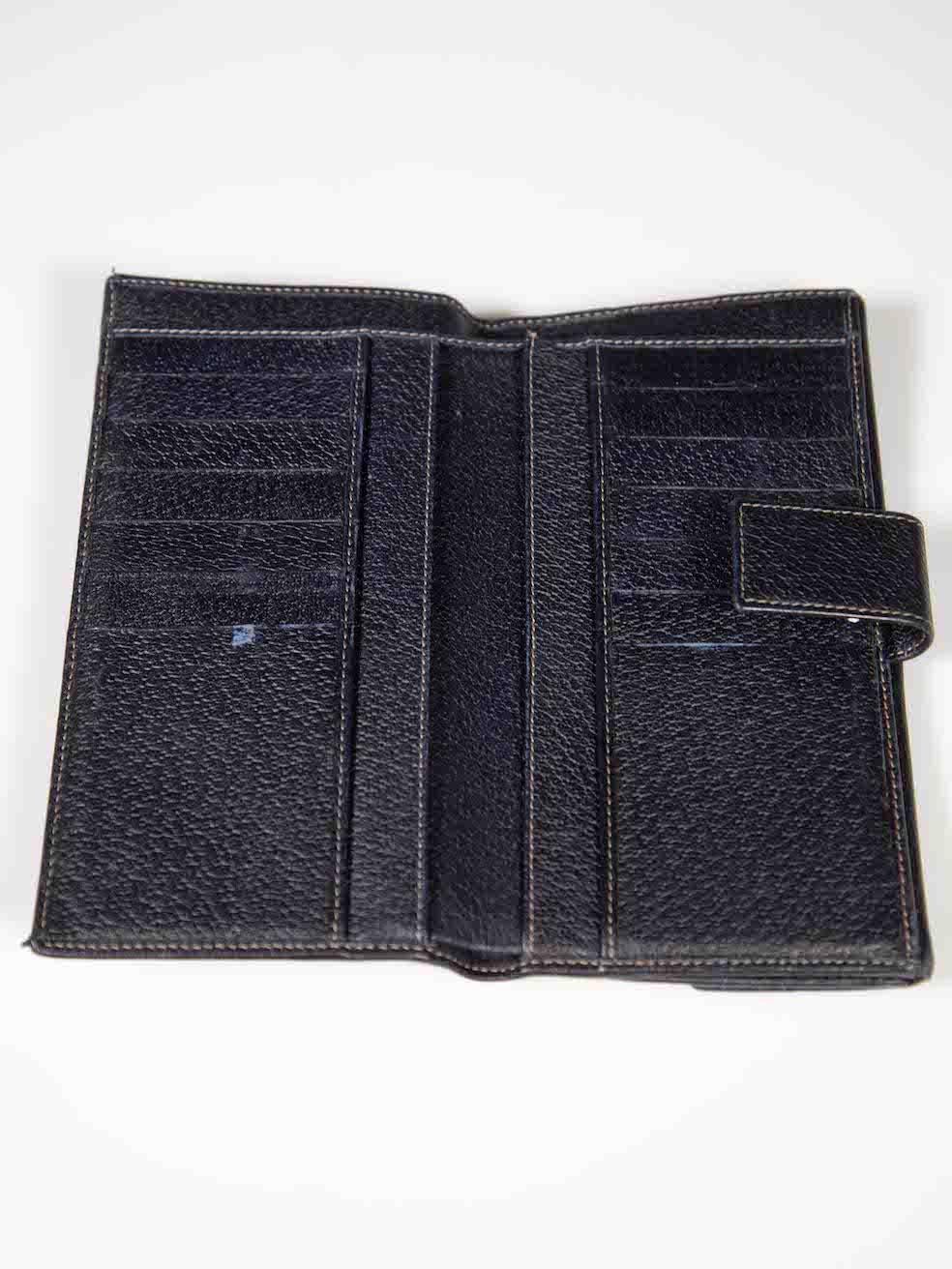 Gucci Navy Leather Long Wallet For Sale 1