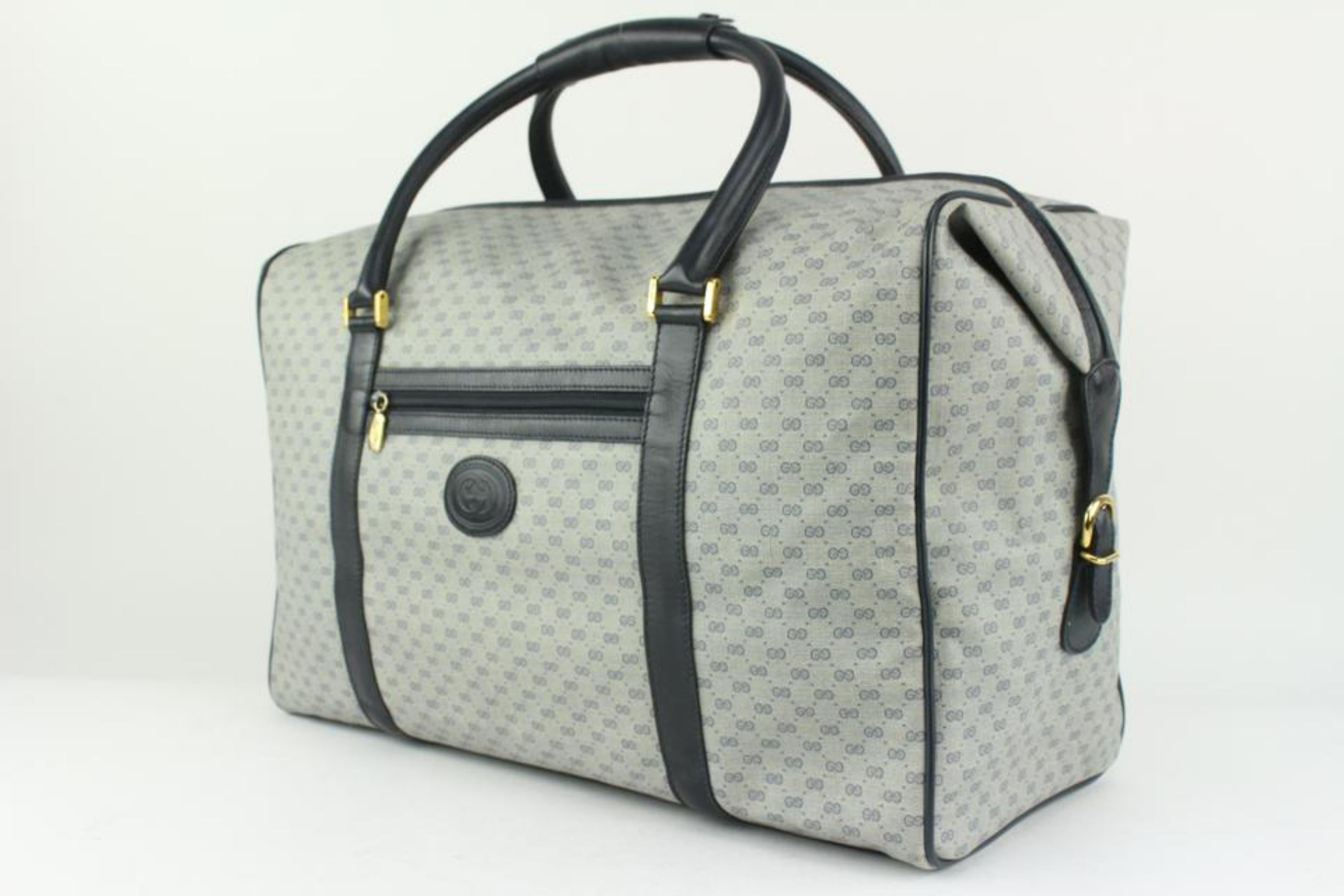 Gucci Navy Micro GG Monogram Carry On Duffle Bag 1118g32 7