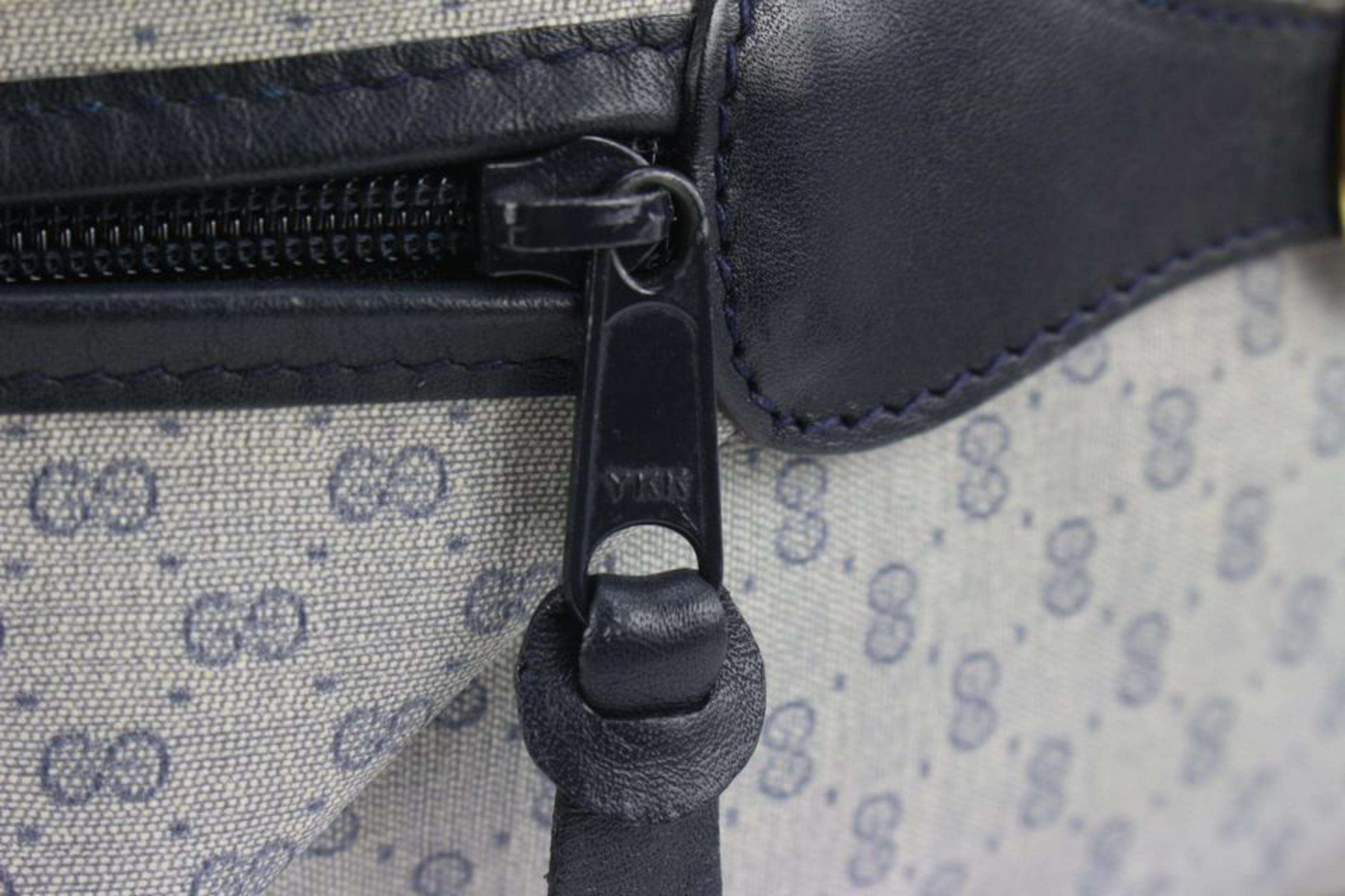 Gray Gucci Navy Micro GG Monogram Carry On Duffle Bag 1118g32